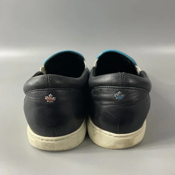 Dsquared2 Shoes Mens 45 Blue‎ Woven Black Leather Slip On Casual Sneaker Dsquared2 Shoes for Men for sale | eBay main image 3